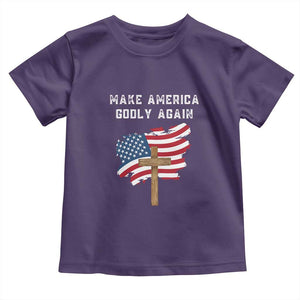 Christian Faith Toddler T Shirt Make America Godly Again American Flag TS02 Purple Print Your Wear