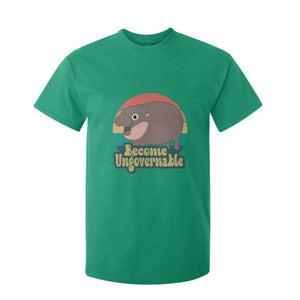 Funny Baby Hippo Moo Deng T Shirt For Kid Become Ungovernable Retro TS02 Irish Green Print Your Wear