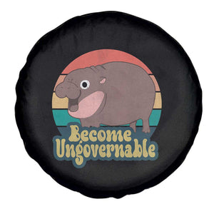 Funny Baby Hippo Moo Deng Spare Tire Cover Become Ungovernable Retro TS02 Print Your Wear