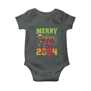 Merry Christmas 2024 Baby Onesie Classic Festive Xmas Vibe TS02 Dark Heather Print Your Wear