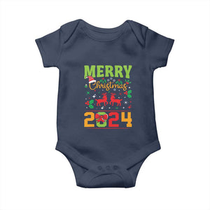 Merry Christmas 2024 Baby Onesie Classic Festive Xmas Vibe TS02 Navy Print Your Wear