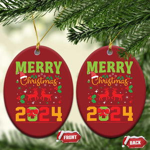 Merry Xmas 2024 Christmas Ornament Classic Festive Xmas Vibe TS02 Oval Red Print Your Wear