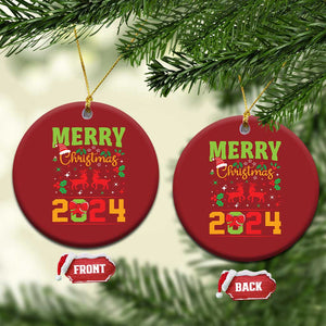 Merry Xmas 2024 Christmas Ornament Classic Festive Xmas Vibe TS02 Circle Red Print Your Wear