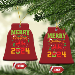 Merry Xmas 2024 Christmas Ornament Classic Festive Xmas Vibe TS02 Bell Flake Red Print Your Wear