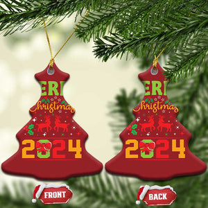 Merry Xmas 2024 Christmas Ornament Classic Festive Xmas Vibe TS02 Christmas Tree Red Print Your Wear