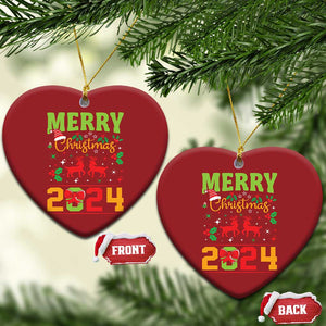 Merry Xmas 2024 Christmas Ornament Classic Festive Xmas Vibe TS02 Heart Red Print Your Wear