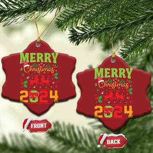 Merry Xmas 2024 Christmas Ornament Classic Festive Xmas Vibe TS02 Snow Flake Red Print Your Wear