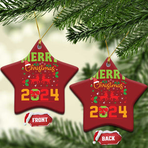 Merry Xmas 2024 Christmas Ornament Classic Festive Xmas Vibe TS02 Star Red Print Your Wear