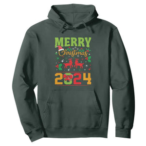 Merry Christmas 2024 Hoodie Classic Festive Xmas Vibe TS02 Dark Forest Green Print Your Wear