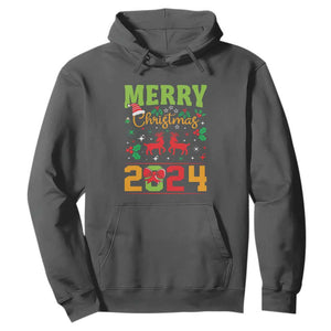 Merry Christmas 2024 Hoodie Classic Festive Xmas Vibe TS02 Dark Heather Print Your Wear