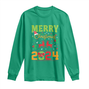 Merry Christmas 2024 Long Sleeve Shirt Classic Festive Xmas Vibe TS02 Irish Green Print Your Wear