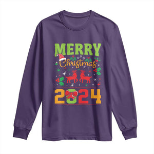 Merry Christmas 2024 Long Sleeve Shirt Classic Festive Xmas Vibe TS02 Purple Print Your Wear