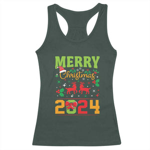 Merry Christmas 2024 Racerback Tank Top Classic Festive Xmas Vibe TS02 Dark Forest Green Print Your Wear