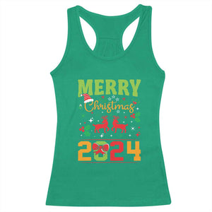 Merry Christmas 2024 Racerback Tank Top Classic Festive Xmas Vibe TS02 Irish Green Print Your Wear