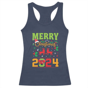 Merry Christmas 2024 Racerback Tank Top Classic Festive Xmas Vibe TS02 Navy Print Your Wear