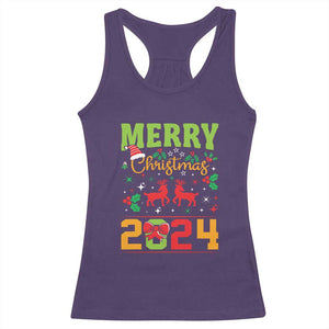 Merry Christmas 2024 Racerback Tank Top Classic Festive Xmas Vibe TS02 Purple Print Your Wear