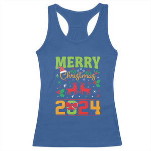 Merry Christmas 2024 Racerback Tank Top Classic Festive Xmas Vibe TS02 Royal Blue Print Your Wear