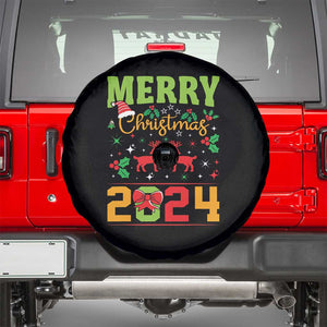 Merry Christmas 2024 Spare Tire Cover Classic Festive Xmas Vibe TS02 Black Print Your Wear