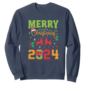 Merry Christmas 2024 Sweatshirt Classic Festive Xmas Vibe TS02 Navy Print Your Wear