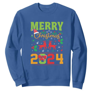 Merry Christmas 2024 Sweatshirt Classic Festive Xmas Vibe TS02 Royal Blue Print Your Wear