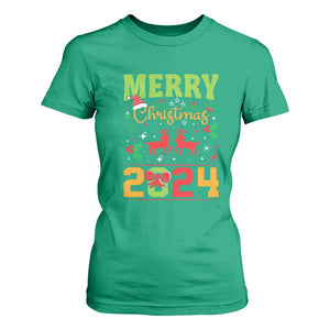 Merry Christmas 2024 T Shirt For Women Classic Festive Xmas Vibe TS02 Irish Green Print Your Wear