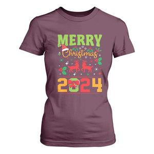 Merry Christmas 2024 T Shirt For Women Classic Festive Xmas Vibe TS02 Maroon Print Your Wear