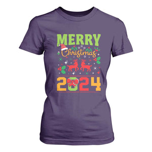 Merry Christmas 2024 T Shirt For Women Classic Festive Xmas Vibe TS02 Purple Print Your Wear