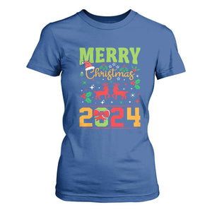 Merry Christmas 2024 T Shirt For Women Classic Festive Xmas Vibe TS02 Royal Blue Print Your Wear