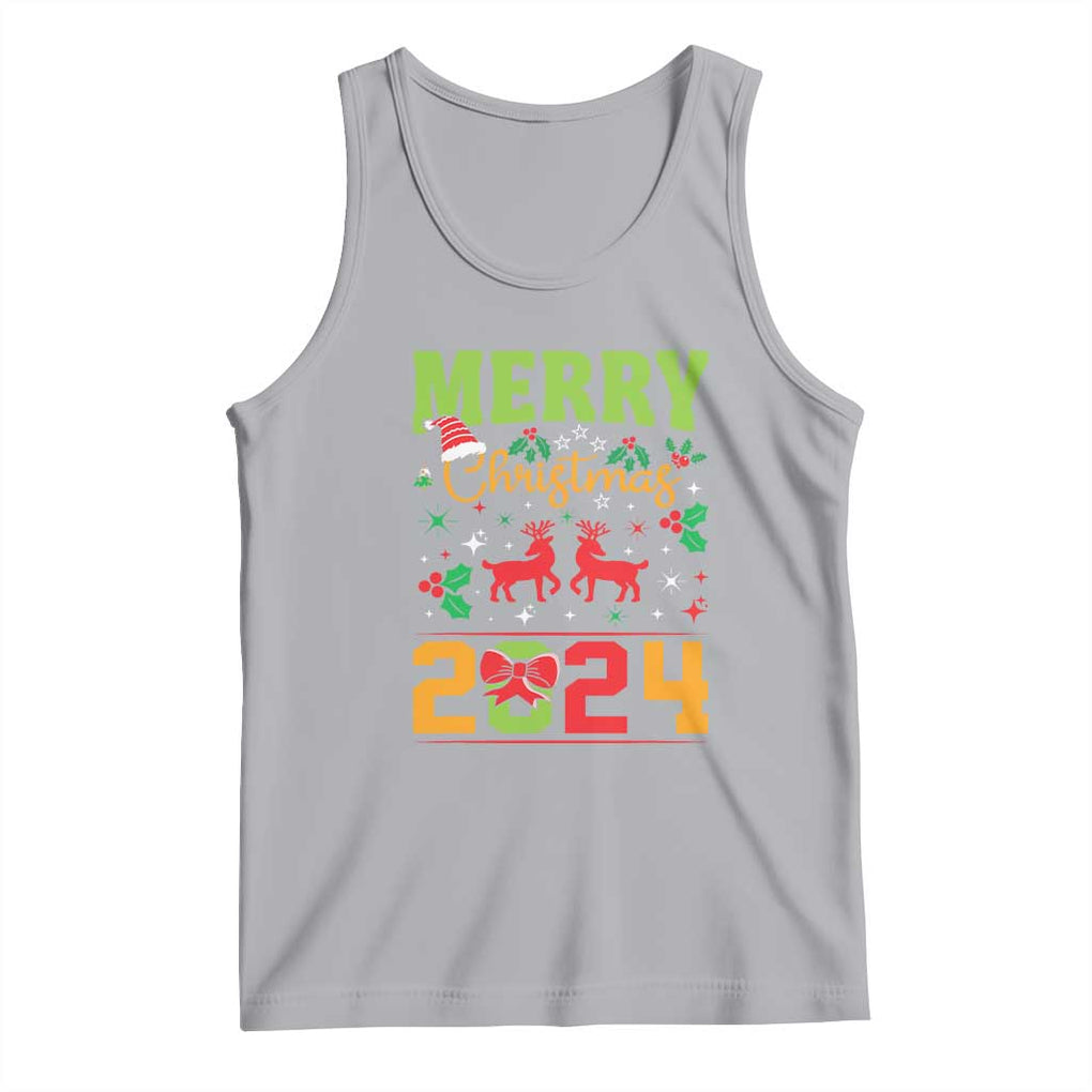 Merry Christmas 2024 Tank Top Classic Festive Xmas Vibe TS02 Athletic Heather Print Your Wear