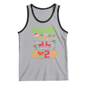 Merry Christmas 2024 Tank Top Classic Festive Xmas Vibe TS02 Athletic Heather Black Print Your Wear