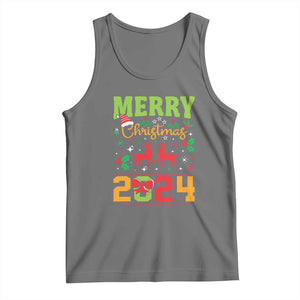 Merry Christmas 2024 Tank Top Classic Festive Xmas Vibe TS02 Black Heather Print Your Wear