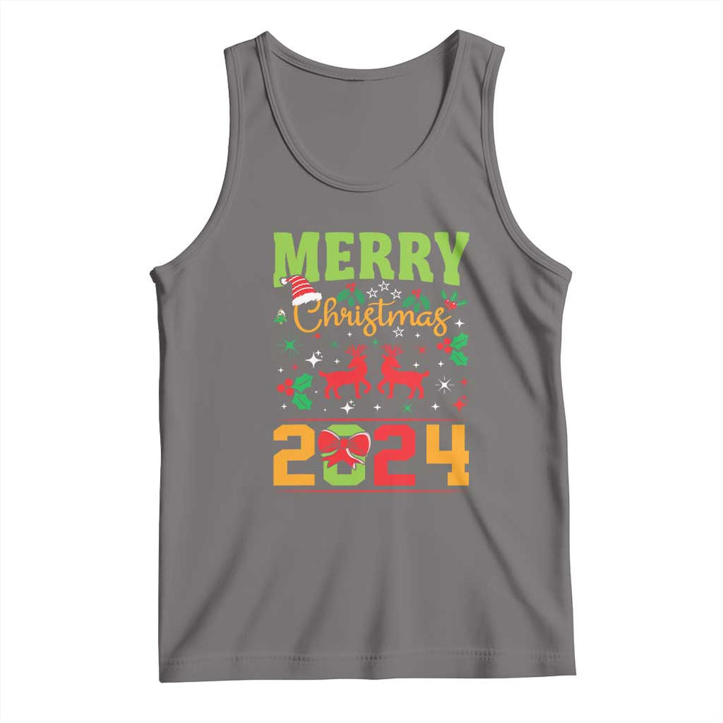 Merry Christmas 2024 Tank Top Classic Festive Xmas Vibe TS02 Deep Heather Print Your Wear