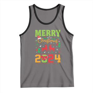 Merry Christmas 2024 Tank Top Classic Festive Xmas Vibe TS02 Deep Heather Black Print Your Wear