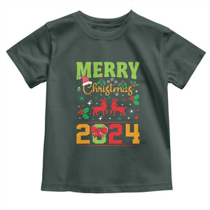 Merry Christmas 2024 Toddler T Shirt Classic Festive Xmas Vibe TS02 Dark Forest Green Print Your Wear