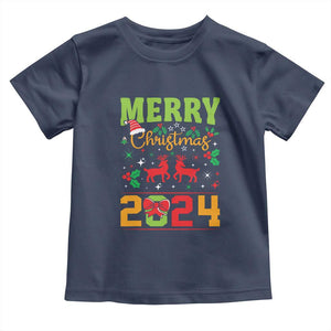 Merry Christmas 2024 Toddler T Shirt Classic Festive Xmas Vibe TS02 Navy Print Your Wear