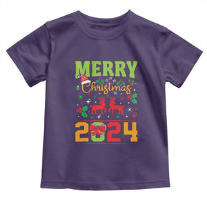 Merry Christmas 2024 Toddler T Shirt Classic Festive Xmas Vibe TS02 Purple Print Your Wear