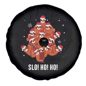 Funny Sloth Christmas Tree Spare Tire Cover Slo Ho Ho Ho Santa Hat TS02 Print Your Wear