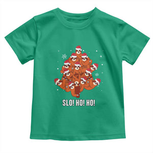 Funny Sloth Christmas Tree Toddler T Shirt Slo Ho Ho Ho Santa Hat TS02 Irish Green Print Your Wear