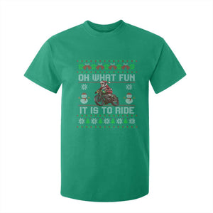 Biker Santa Claus T Shirt For Kid Oh What Fun It Is To Ride Motorcycle Christmas Ugly Sweater TS02 Irish Green Print Your Wear