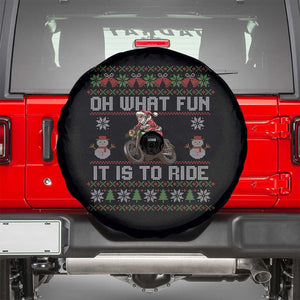 Biker Santa Claus Spare Tire Cover Oh What Fun It Is To Ride Motorcycle Christmas Ugly Sweater TS02 Black Print Your Wear