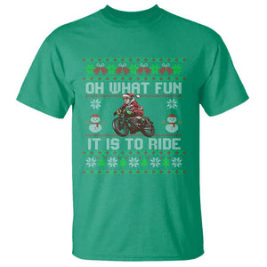 Biker Santa Claus T Shirt Oh What Fun It Is To Ride Motorcycle Christmas Ugly Sweater TS02 Irish Green Print Your Wear