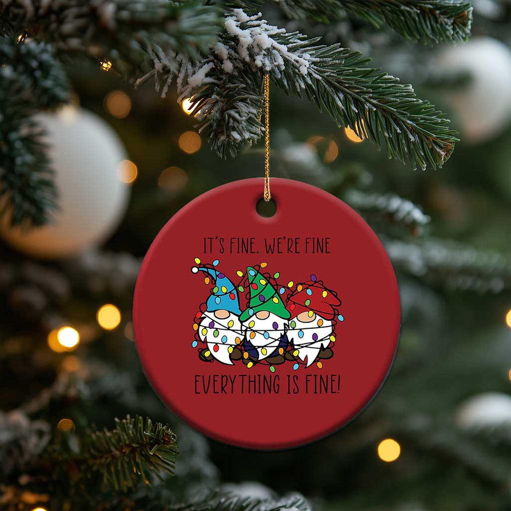 Xmas Gnomies Christmas Ornament It's Fine I'm Fine Everything Is Fine TS02 Print Your Wear