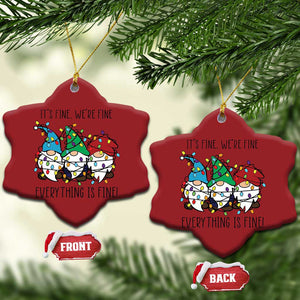 Xmas Gnomies Christmas Ornament It's Fine I'm Fine Everything Is Fine TS02 Snow Flake Red Print Your Wear