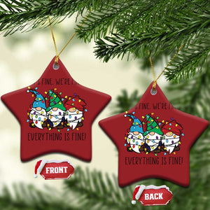 Xmas Gnomies Christmas Ornament It's Fine I'm Fine Everything Is Fine TS02 Star Red Print Your Wear