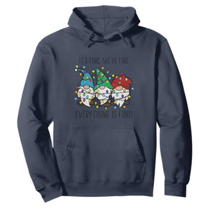 Christmas Gnomies Hoodie It's Fine I'm Fine Everything Is Fine TS02 Navy Print Your Wear