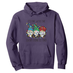 Christmas Gnomies Hoodie It's Fine I'm Fine Everything Is Fine TS02 Purple Print Your Wear