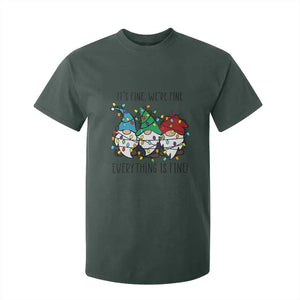 Christmas Gnomies T Shirt For Kid It's Fine I'm Fine Everything Is Fine TS02 Dark Forest Green Print Your Wear