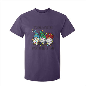 Christmas Gnomies T Shirt For Kid It's Fine I'm Fine Everything Is Fine TS02 Purple Print Your Wear