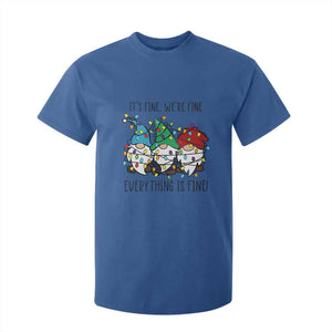 Christmas Gnomies T Shirt For Kid It's Fine I'm Fine Everything Is Fine TS02 Royal Blue Print Your Wear