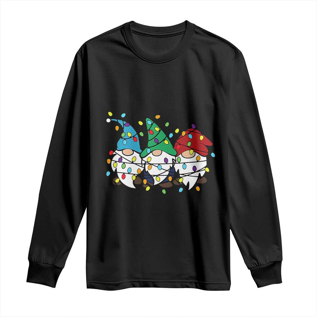 Christmas Gnomies Long Sleeve Shirt It's Fine I'm Fine Everything Is Fine TS02 Black Print Your Wear